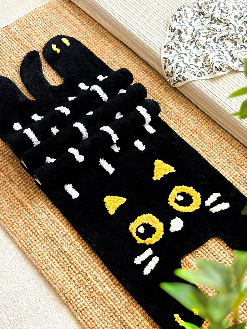 Original Design Cat Carpet Flocking Living Room Carpet Cute Ins Style Bedroom Bedside Blanket Non-Slip Absorbent Mat