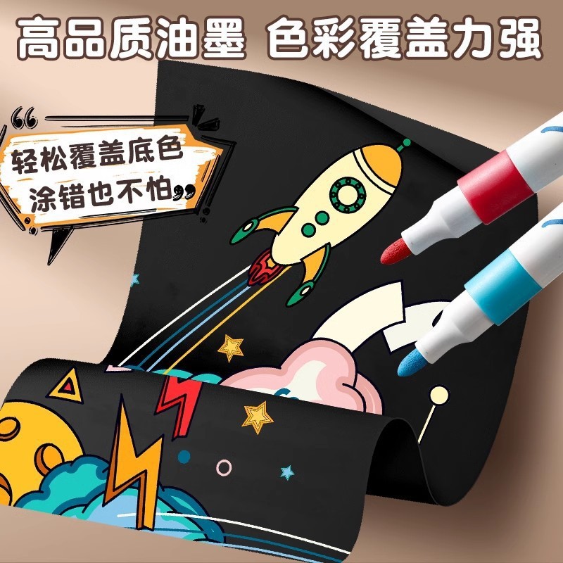 得力HM329丙烯马克笔儿童美术diy单头涂鸦笔不透色大容量防水彩笔|undefined