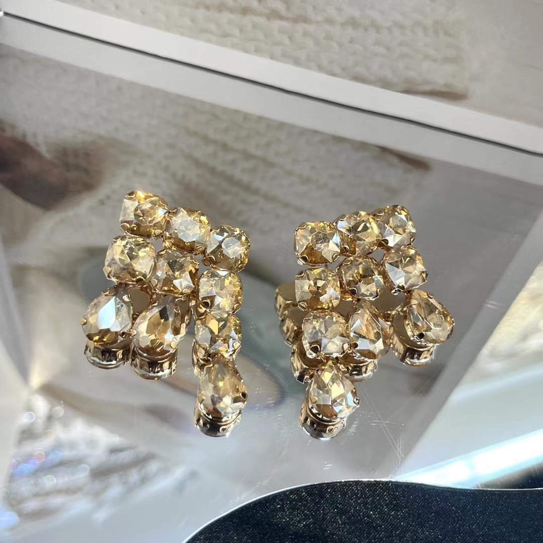 Fashion Water Droplets Alloy Inlay Artificial Diamond Womenu0027S Drop Earrings 1 Pair