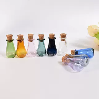 彩色许愿瓶项链装饰瓶迷你漂流瓶直销diy手工工艺品配件木塞吊饰