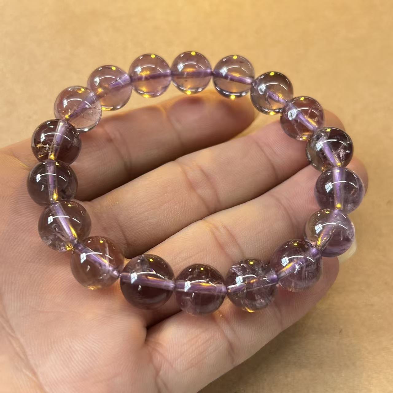 天然正品玻利维亚紫晶手链巴西能量紫水晶逢考必过考研上岸手串女