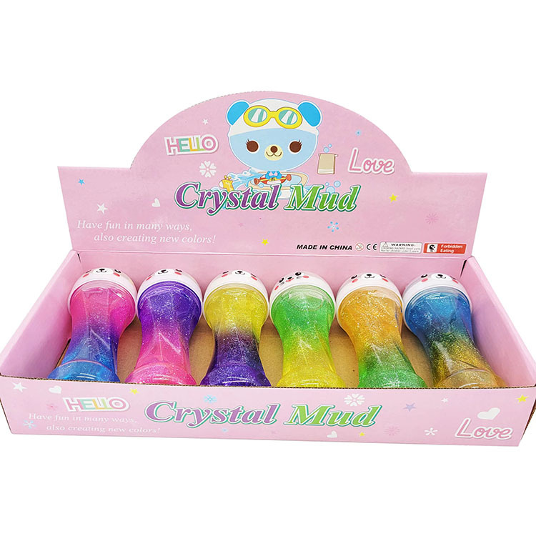 Cruz-frontera de los niños cristal de barro burbuja soplado gradiente perla colorido cristal barro espuma pegamento delgado ventas directas de la fábrica