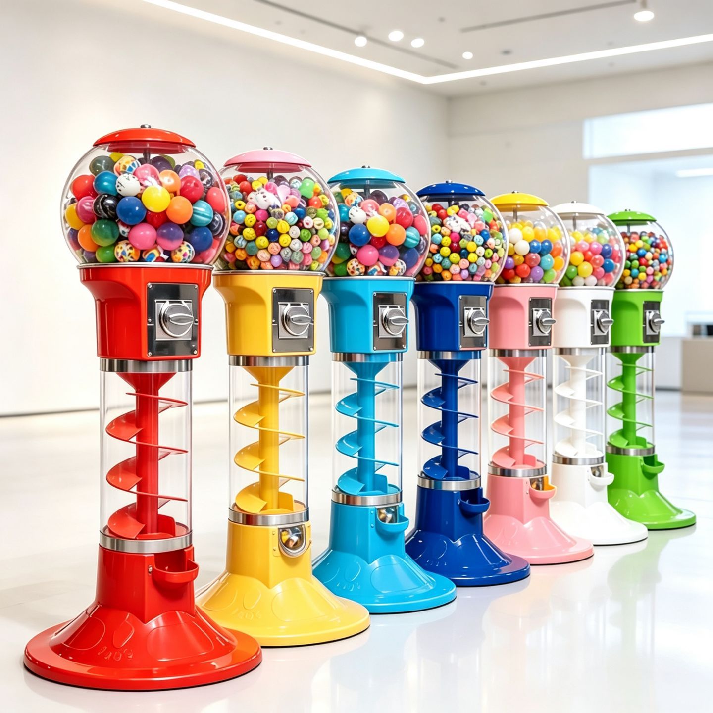 Máquina Expendedora de Cápsulas de Pie de PVC Operada por Monedas con Diseño Espiral