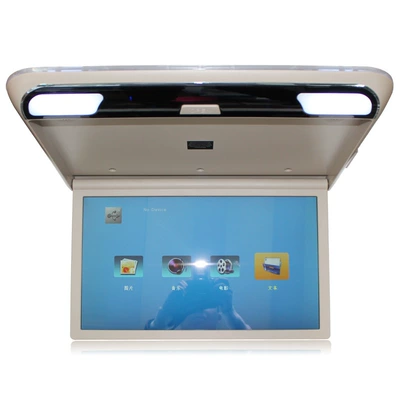 15/17/ 19inch Ambient Light Ceiling-Mounted Display Car Rear Seat Entertainment Tv Monitor (Car display) - 19-inch-beige-headlamp-mp5