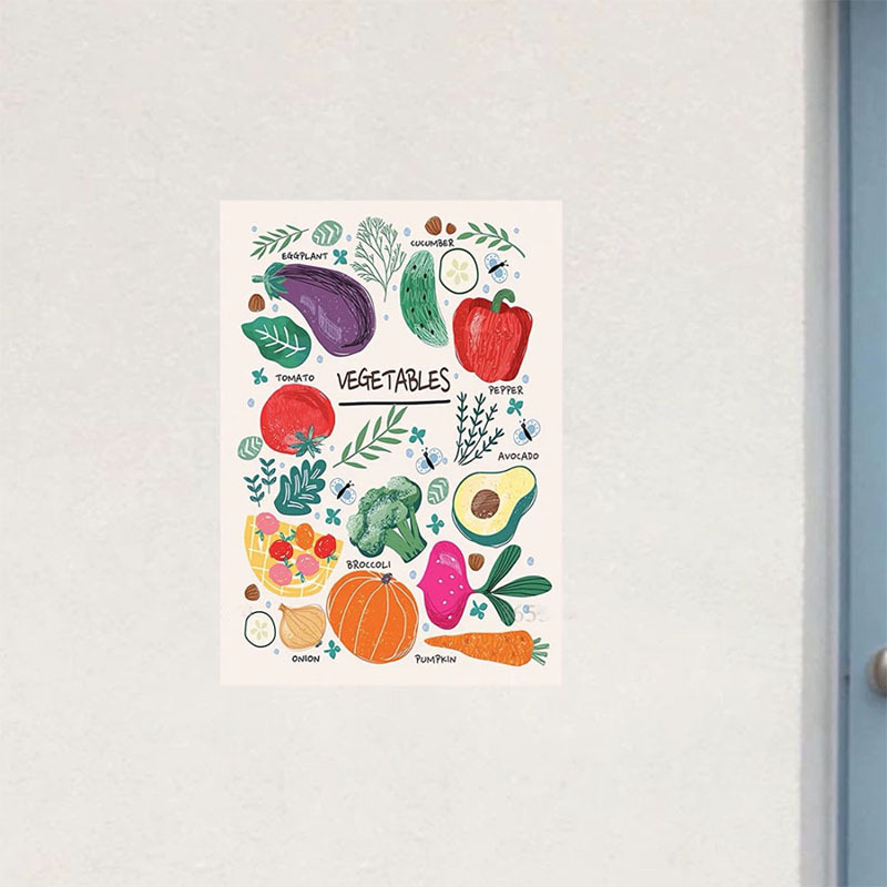 Insfeng Little fresh fruit and vegetable cartel cocina refrigerador comedor pared pegatinas dormitorio arte ilustración decoración pegatinas image 3