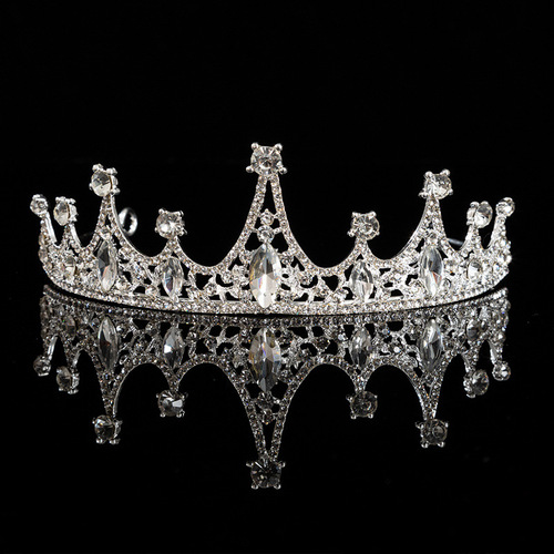 Super sparkling bridal headwear, necklace, earrings, crown, three-piece set with rhinestones and wedding dress, wedding accessories, hair accessories
