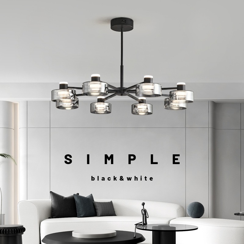 Lámpara de vidrio creativa nórdica italiana lámpara principal de cobre diseñador de sala de estar moderna iluminación atmósfera dormitorio