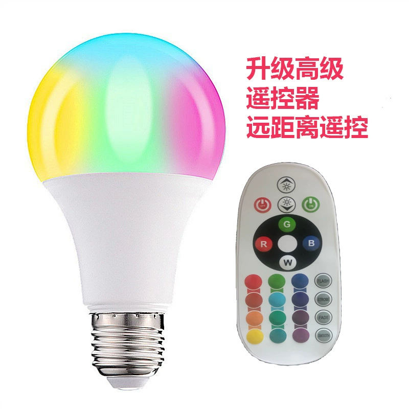 Sветодиодная лампа E27 RGB, 16 цветов + белый, пульт дистанционного управления 5W/10W/15W, дальняя дальность