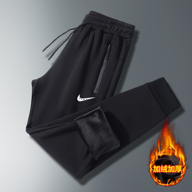 Men's Clothing 2025 Autumn and Winter New Sports Casual Pants Men's Korean Style Tencel Roman Fleece-Lined Thickened Pants Large Size Sweatpants