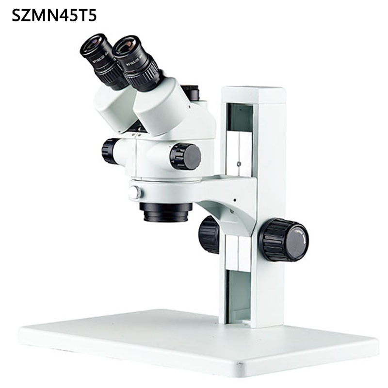 SZMN45T5新款三目体视显微镜7-45倍14-90倍连续变倍大底板立臂