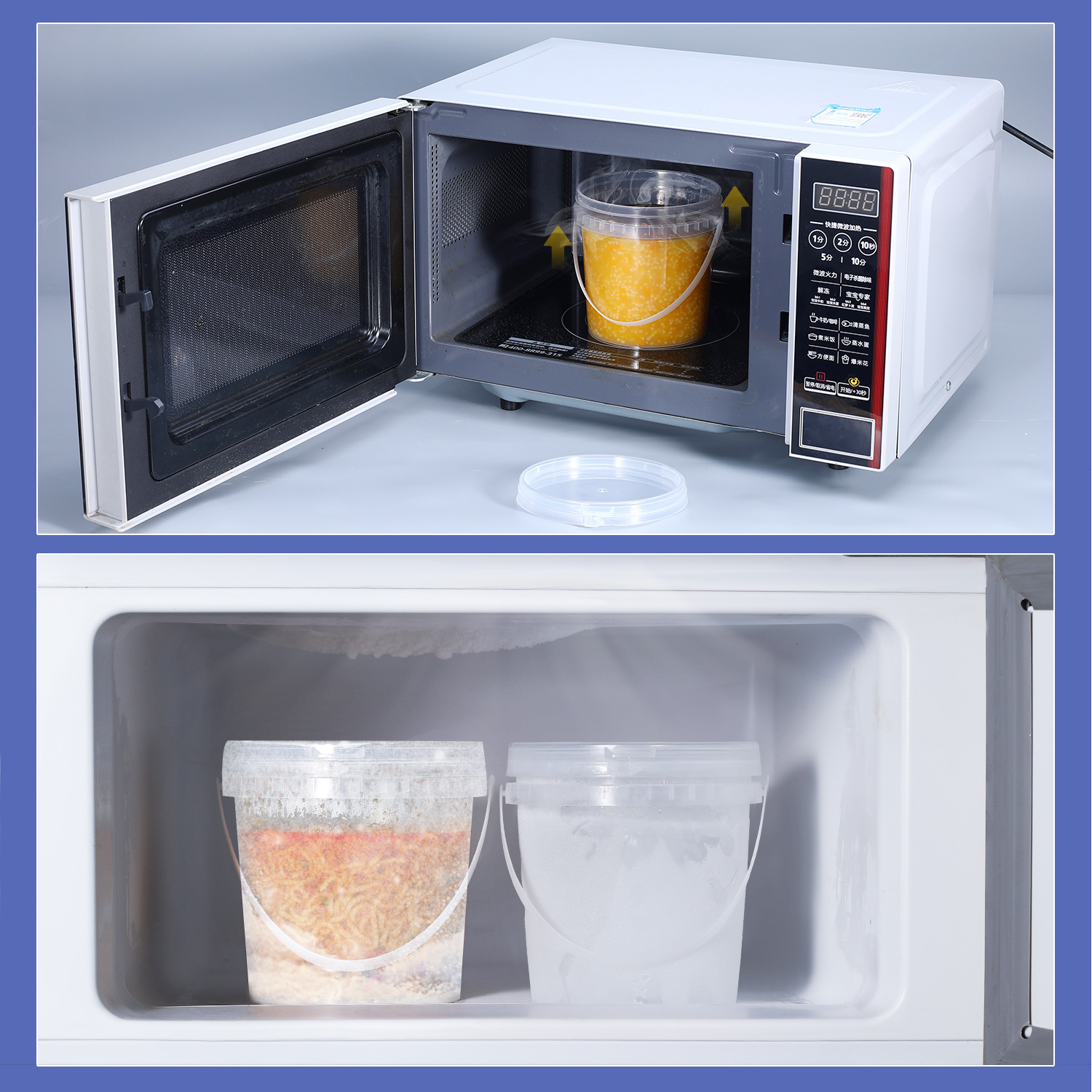 Customized Ritu food-grade takeaway lobster packaging bucket sauce transparent plastic bucket pp small bucket 1L-20L jellyfish bucket