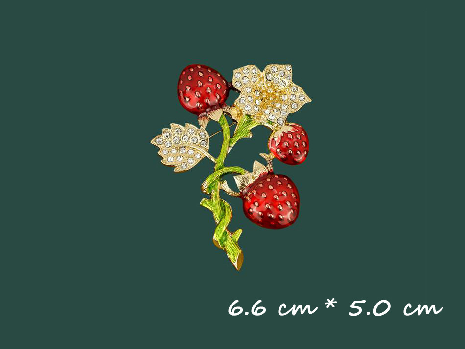 New fashion strawberry enamel brooch exquisite retro drops Ollie fruit series corsage badge in stock wholesale