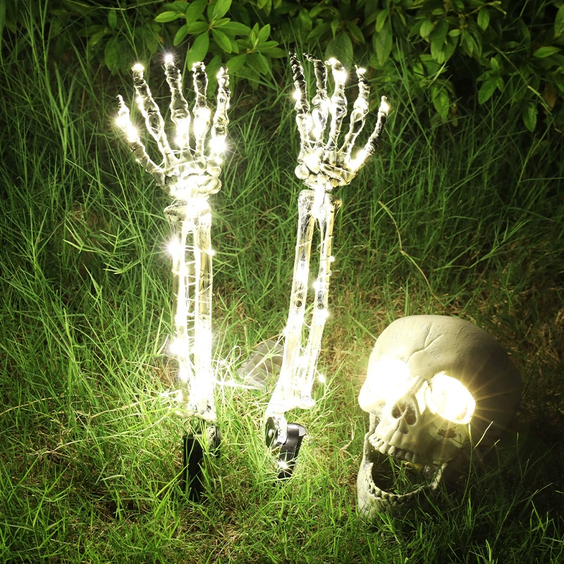 Halloween Skull Decoration Set (SOURCE FACTORY) — Luminous Skull & Hands, 3-piece Ornamental Prop