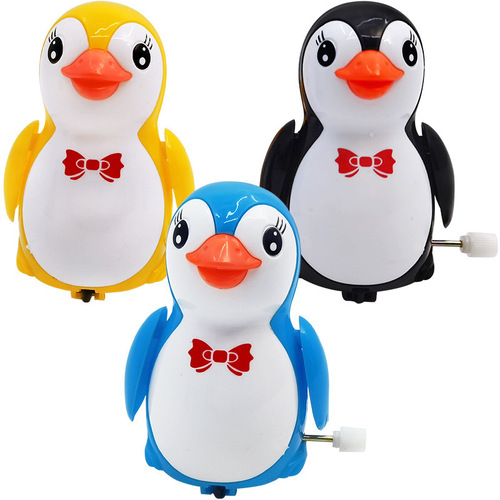 New Chain-Powered Penguin Children's Wind-Up Toy Kindergarten Baby Gift Night Market Stall Supply Mixed Batch