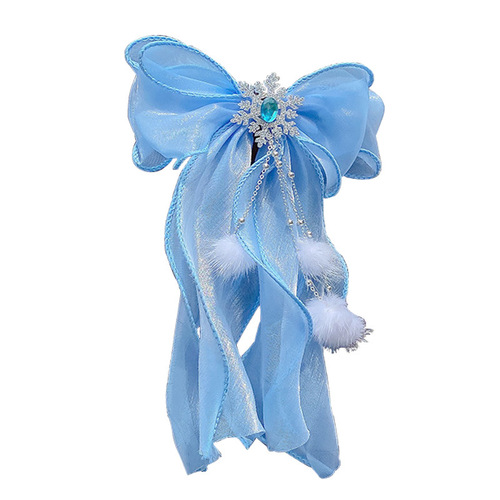 Children's hairband girl rainbow bow braided hairpin headdress ponytail streamer hairpin spring and summer girls hair accessories