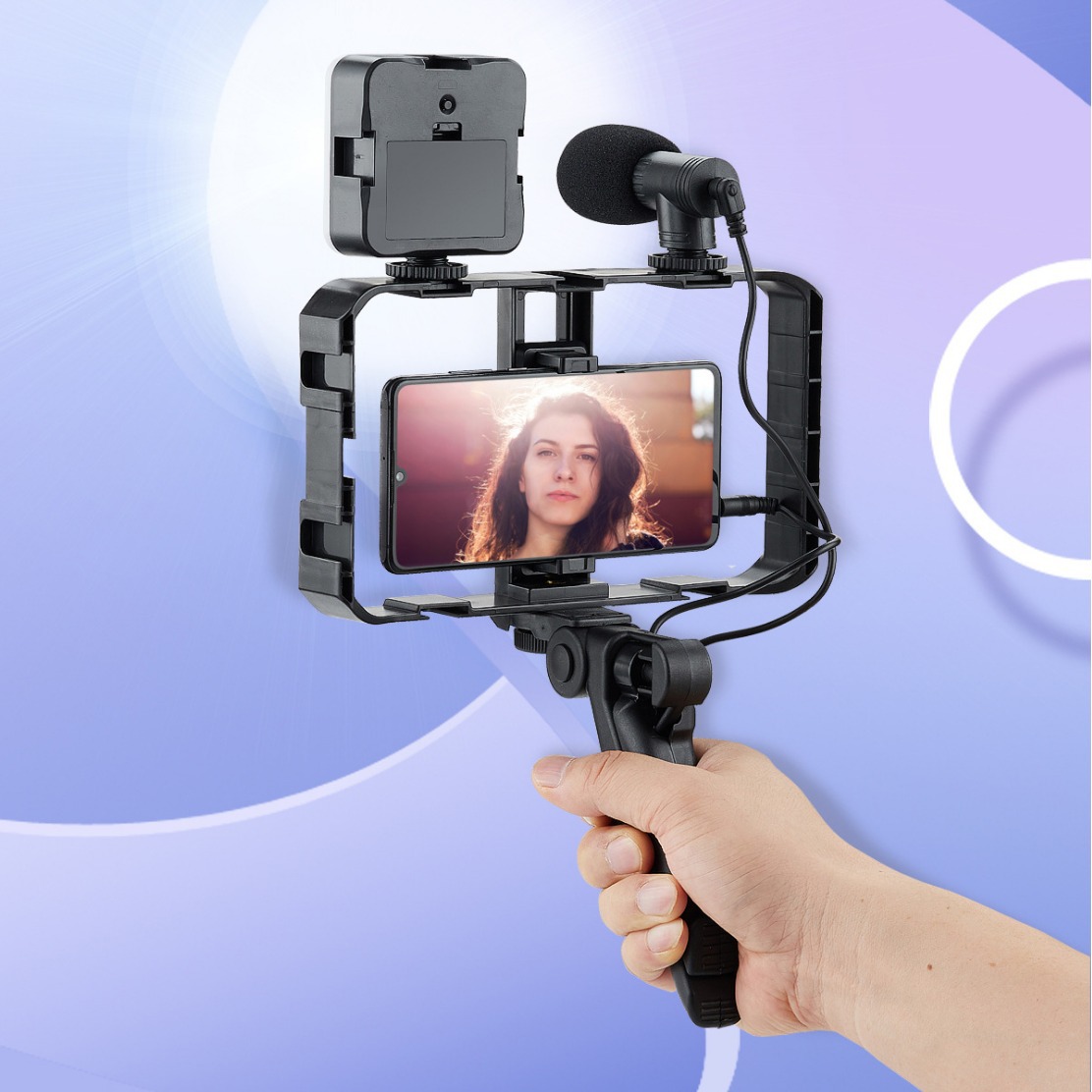 手机兔笼短视频录制拍摄稳定支架 防抖跟拍摄像手持框架 网红直播