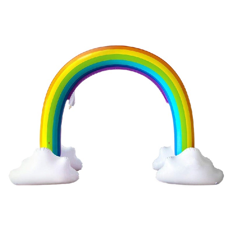 Arco de arco iris inflable del aerosol de agua del tiburón del césped de los niños al aire libre