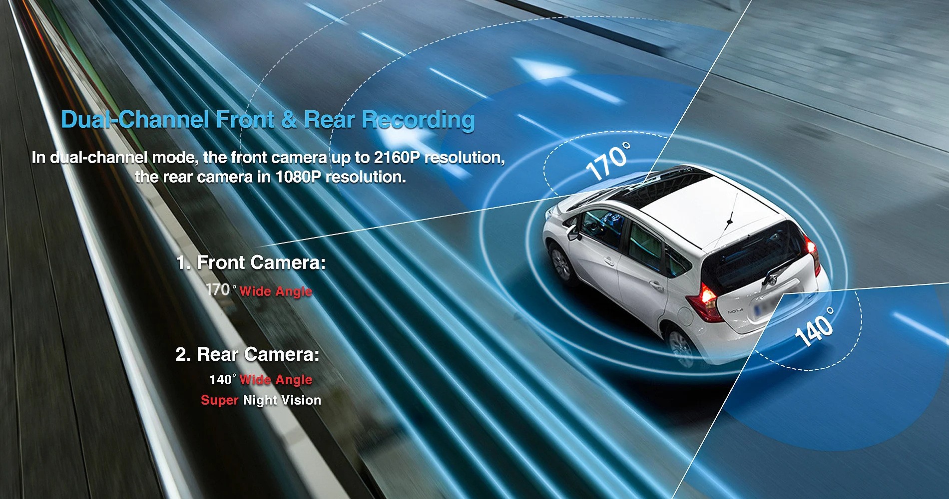Cross-border bestseller 4K dashcam, high-definition front and rear dual recording, WiFi mobile phone connectivity, V22C dual-lens car camera