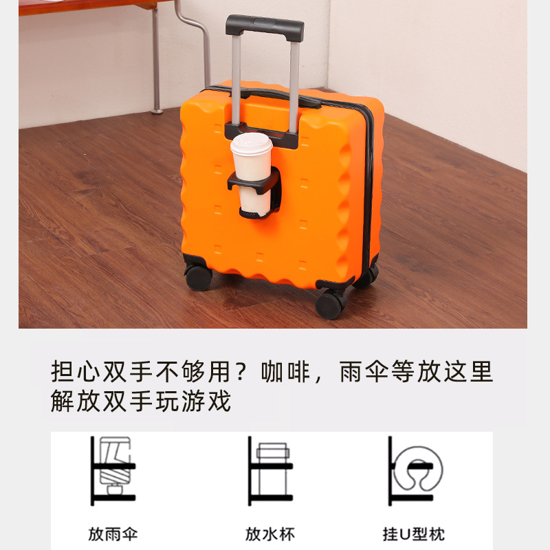 Galletas de alto valor de la cara colector rueda universal pequeña lindas barras de embarque maleta 18 pulgadas duradera