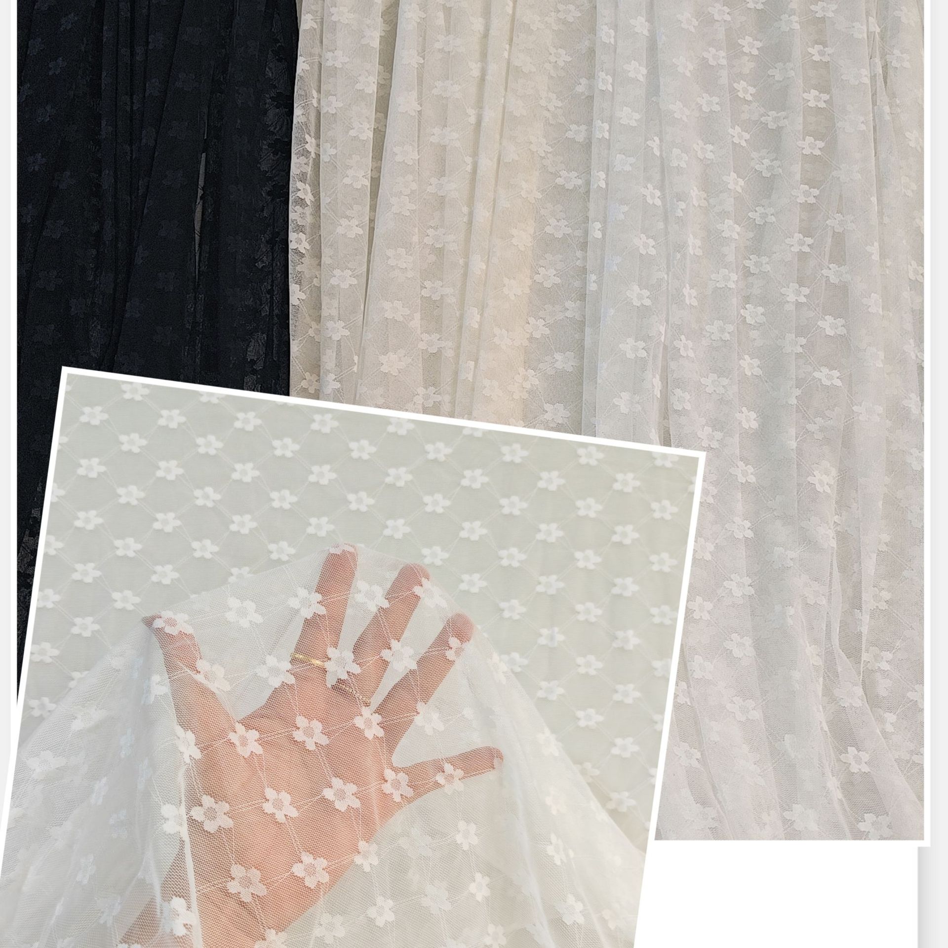 新款~好品质锦氨弹力柔软亲肤双线方块小梅花提花网布 内衣等面料