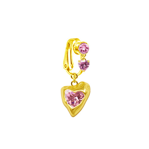 Gaibei European and American cross-border heart-shaped butterfly five-star navel ring navel ornaments without holes navel ring ear clip dual-use square navel nail
