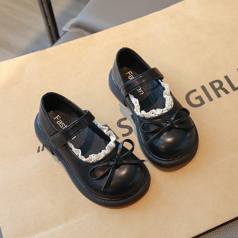 Zapatos infantiles de niñas arco zapatos de encaje de cuero primavera y otoño 2025 nuevos estudiantes zapatos princesa marizhen zapatos transpirables para niños zapatos image 7