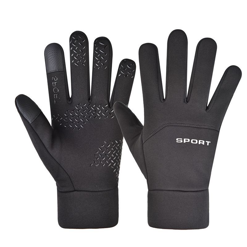Guantes impermeables a prueba de viento para hombres antideslizantes de otoño y invierno más guantes de terciopelo grueso mayorista pueden agregar publicidad