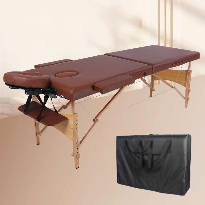 Marrón (cama de masaje + reposabrazos ensanchados + reposabrazos + mochilas)
