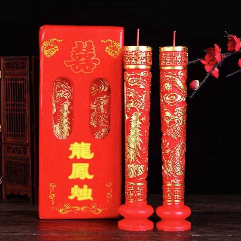 Wedding celebration supplies, Chinese style wedding, dragon and phoenix candles, wedding room decoration and arrangement, dragon and phoenix candles