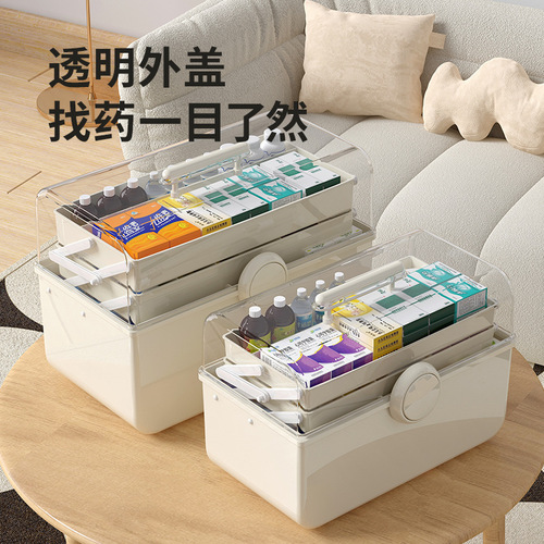 Medicine box, epidemic prevention medicine storage box, home-sized small medicine box, large-capacity multi-layer medicine medicine box, household medicine box