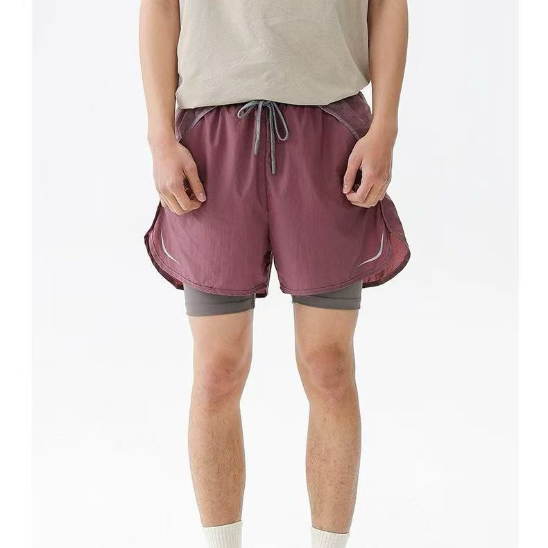 Mountain-Style Outdoor Cycling Fitness Training Running Marathon Lined Two-In-One Quick-Drying Functional Sports Shorts Mountain-Style Outdoor Cycling Fitness Training Running Marathon Lined Two-In-One Quick-Drying Functional Sports Shorts