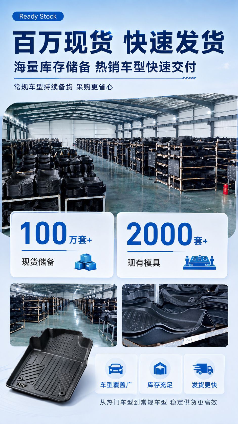 TPE car floor mats and trunk mats, custom-made for specific vehicles, cross-border wholesale, eco-friendly, waterproof, odorless, and wear-resistant floor mats