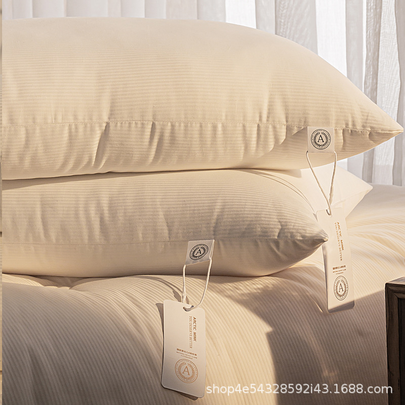 A类无染色大豆纤维枕芯高低酒店枕头日式超柔羽丝绒枕成人护颈枕