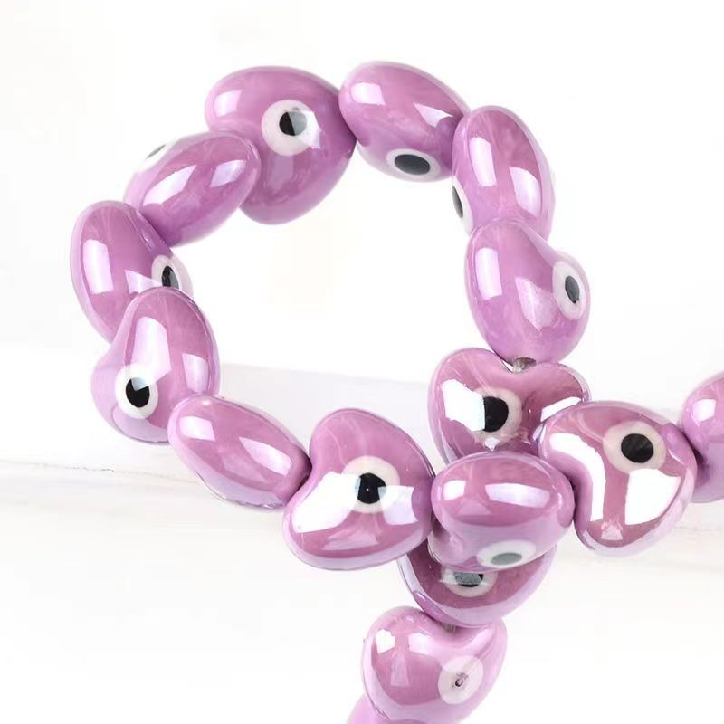17g Weight Beads Jewelry Making Type DIY Jewelry Accessories Classification 10 PCS/Package Quantity ceramics Material Heart Shape Pattern Printing Design Cute Style 10 PCS/Package Ceramics Heart Shape DIY Jewelry Accessories Beads 6