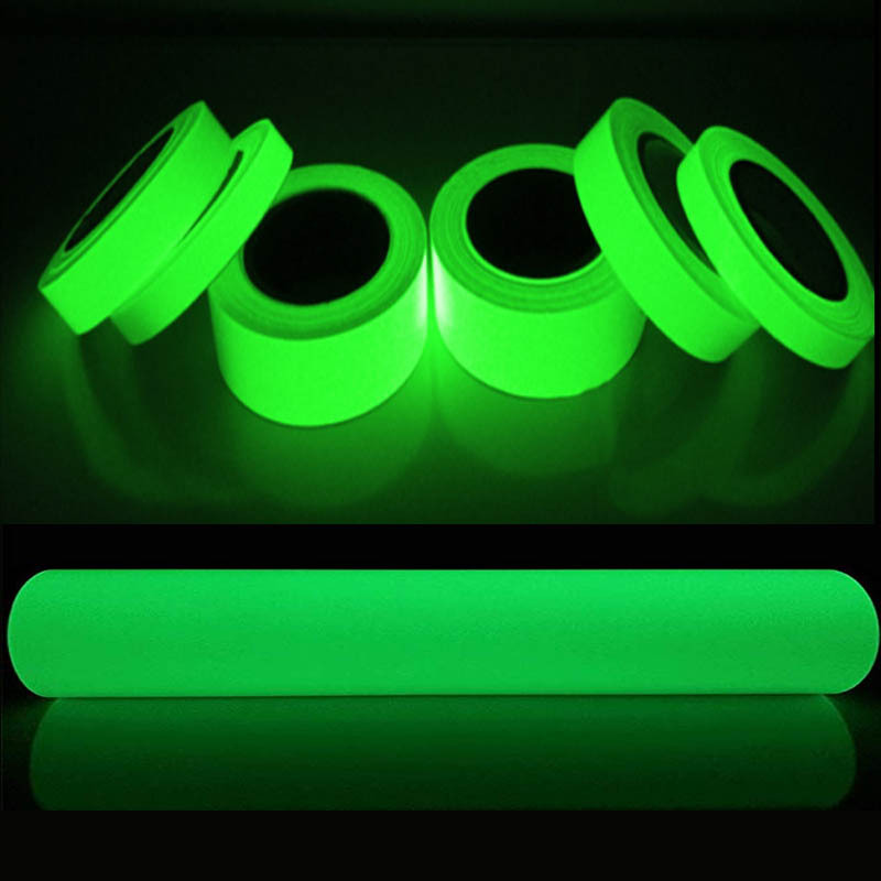 自粘荧光胶带高亮度长时间发光PET夜光膜条喷绘自发光PVC蓄光胶条