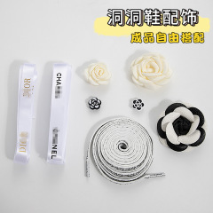 Hole shoe accessories DIY accessory camellia shoe clip ribbon decoration item Carlochi shoe flower cross removable