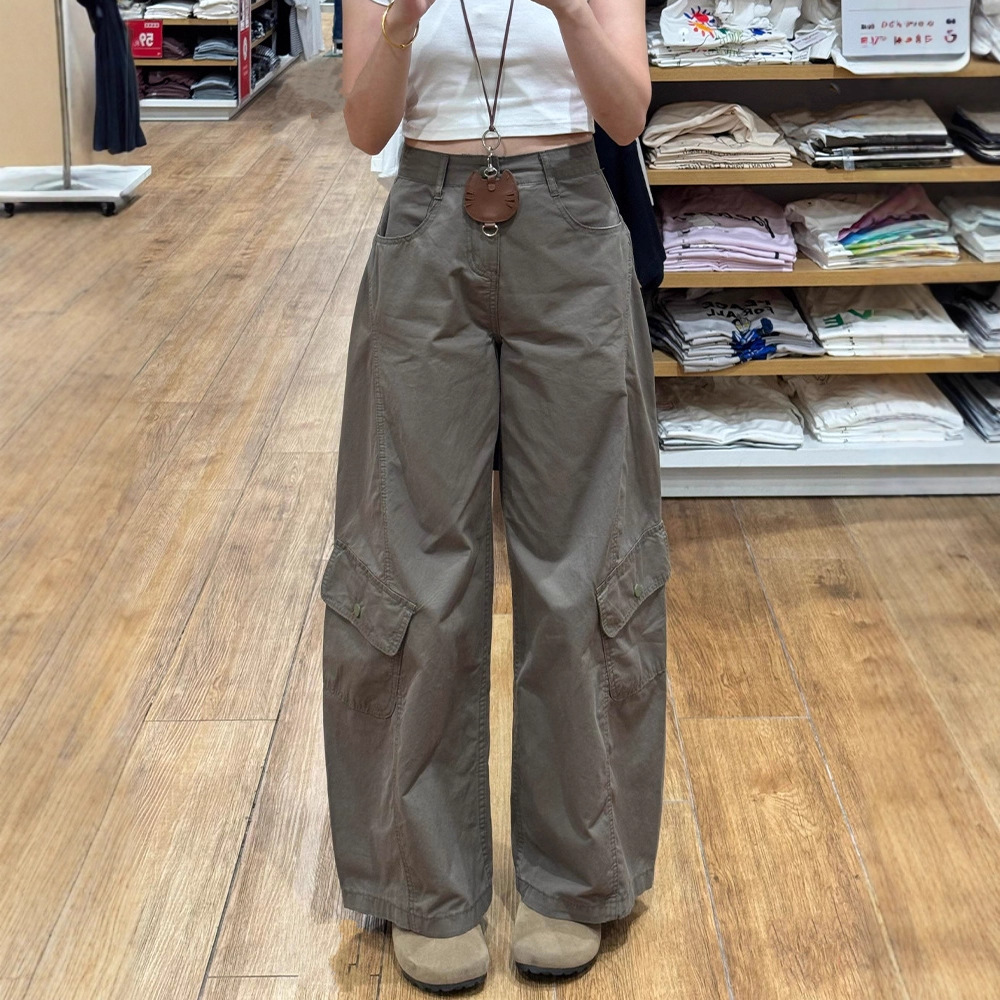 Loose Drape Petite Pants Women's Wide-Leg Cargo Jeans Women's Wide-Leg Pants