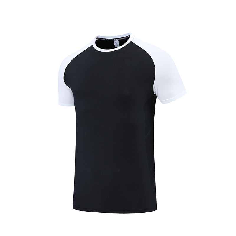 Verano 2022 ropa de secado rápido para hombre delgada seda de hielo manga corta correr transfronterizo cuello redondo Camiseta de fondo UA tipo imprimible B