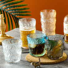 创意ins欧式冰山富士山玻璃杯树皮纹洋酒杯果汁杯牛奶冰川岩石杯