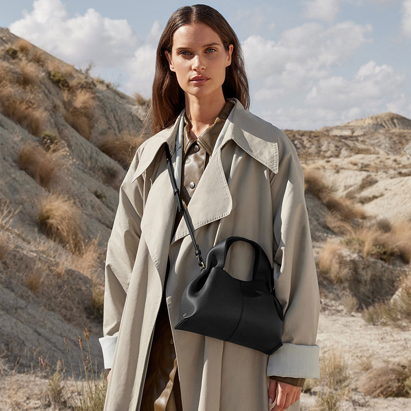 Polene nicho francés 2024 primavera nuevo bolso de albóndigas de piel de vaca bolso de bolsa de nubes