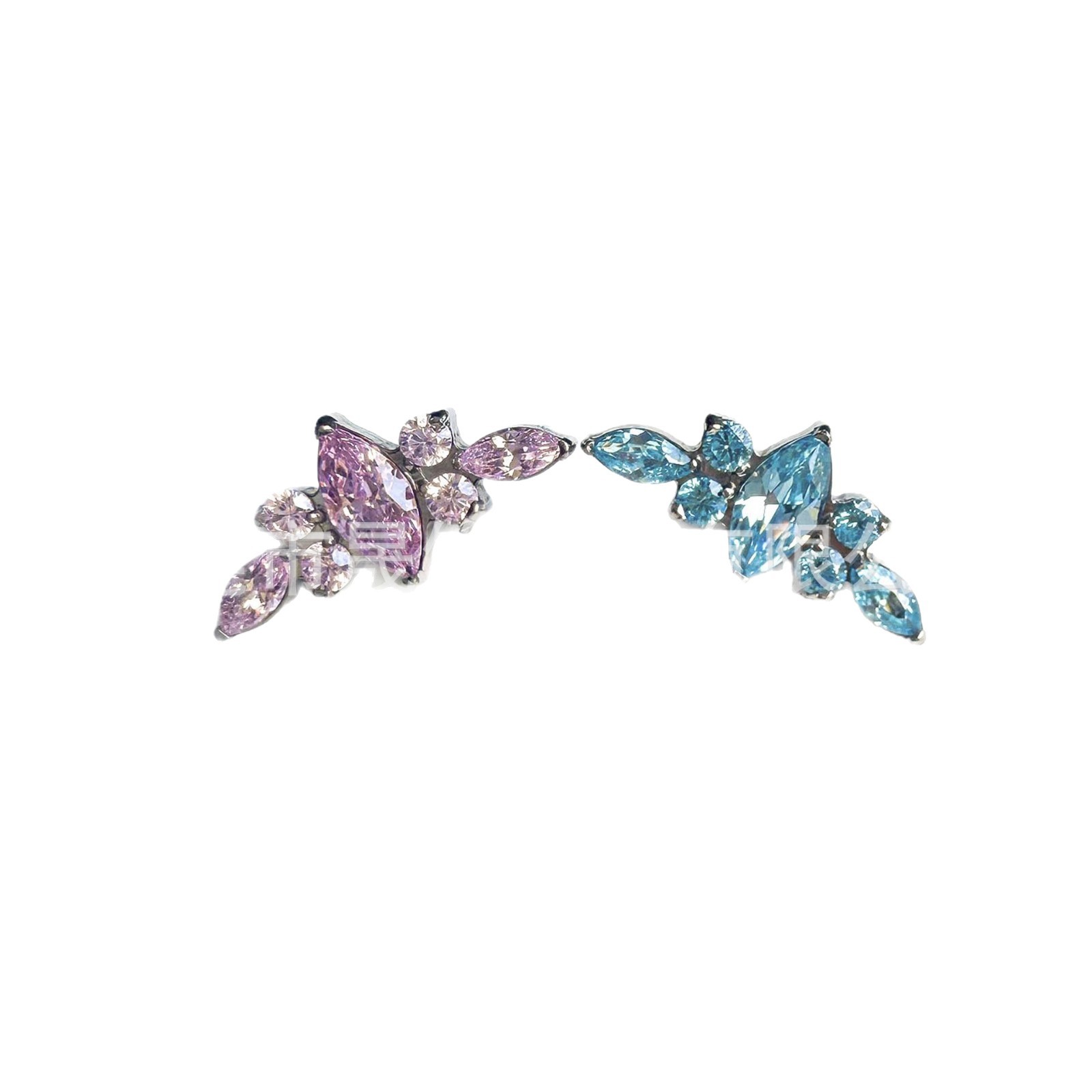 F136 Titanium 马眼 Cubic Zirconia Ear Stud G23 Implant Grade Titanium Internal Thread Cubic Zirconia Labret Stud 人体 Piercing Jewelry Accessories