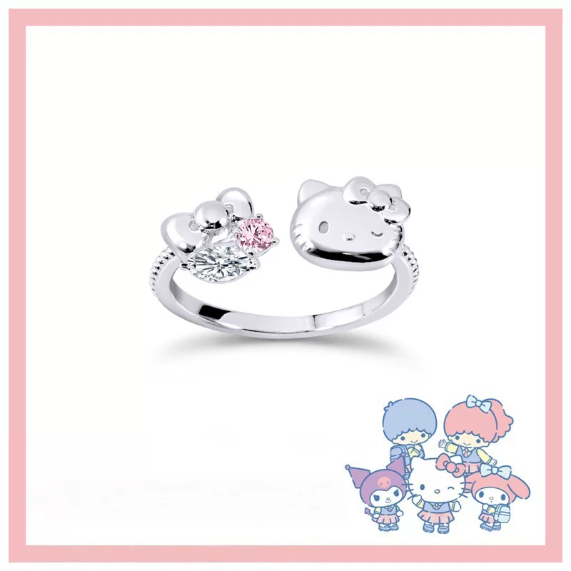 Hello Kitty Ring Sanrio Academy Mix Series-Pompompurin Cartoon Sweet Light Luxurious High-end Finger