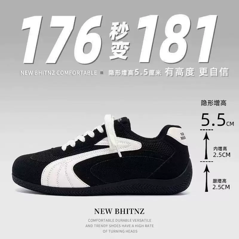 Casual Shoes New Style for Men and Women Couples Trendy Shoes Breathable Invisible Height Increasing Training Shoes Comfortable Flat Outdoor Sports Shoes