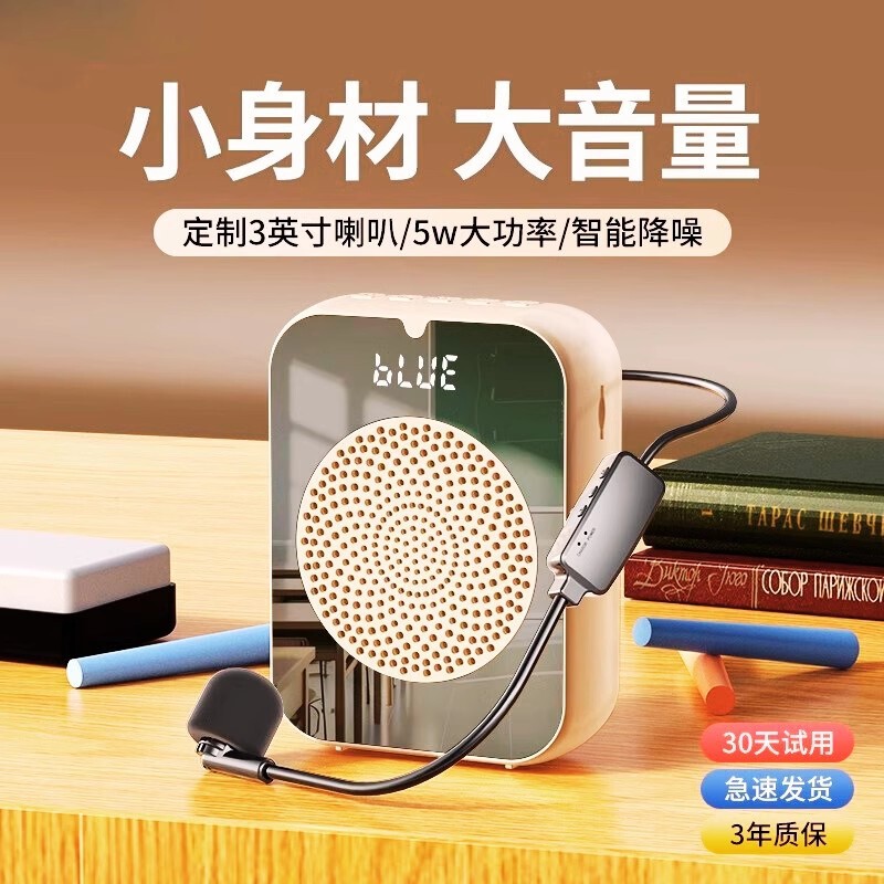 新款镜面小蜜蜂扩音器无线有线两用教师上课导游叫卖大音量无啸叫|undefined