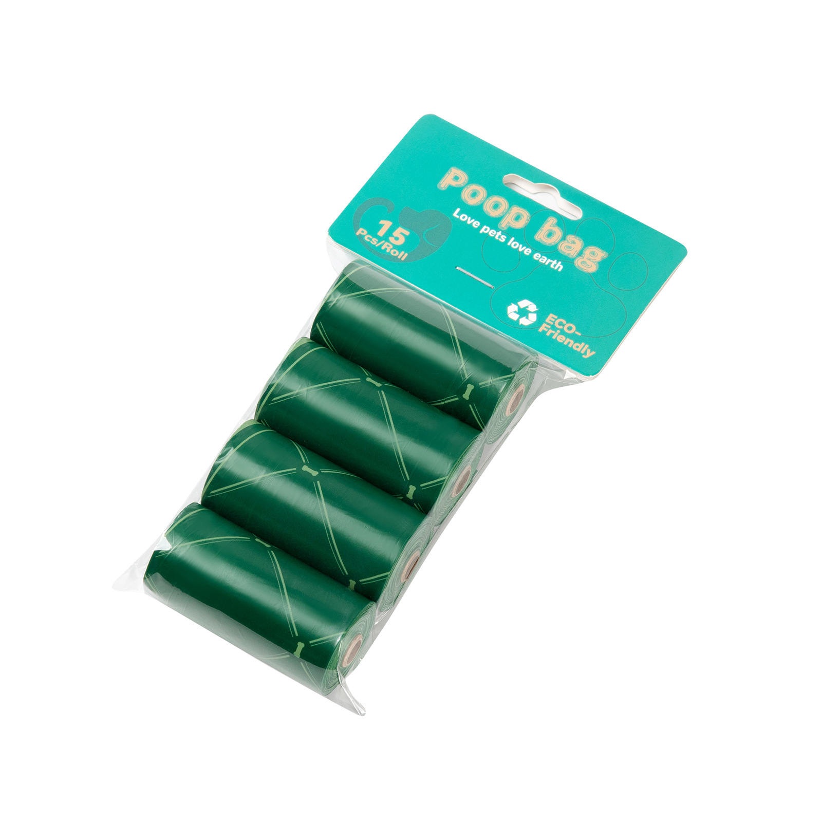 Nueva bolsa de mierda degradable ecológica para perros, bolsa de heces portátil, dispensador de clip de manos libres, bolsa de basura para mascotas