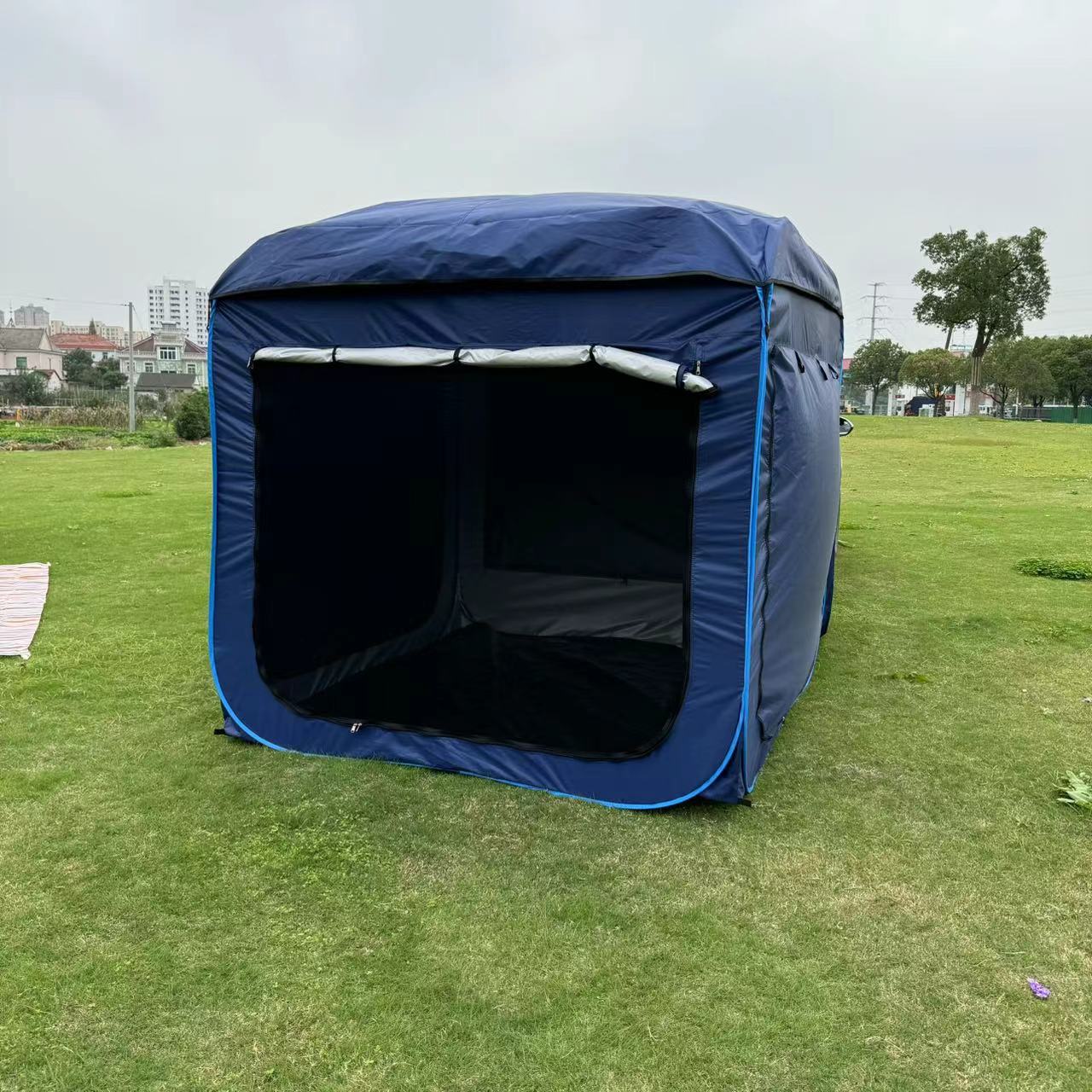 Outdoor car-mounted tent, SUV rear camping tent, double-layer rainproof and sunproof, portable, quick-open Oxford cloth sunshade