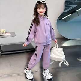 女童运动套装2026新款春秋儿童中大童女孩开衫卫衣裤子两件套秋装