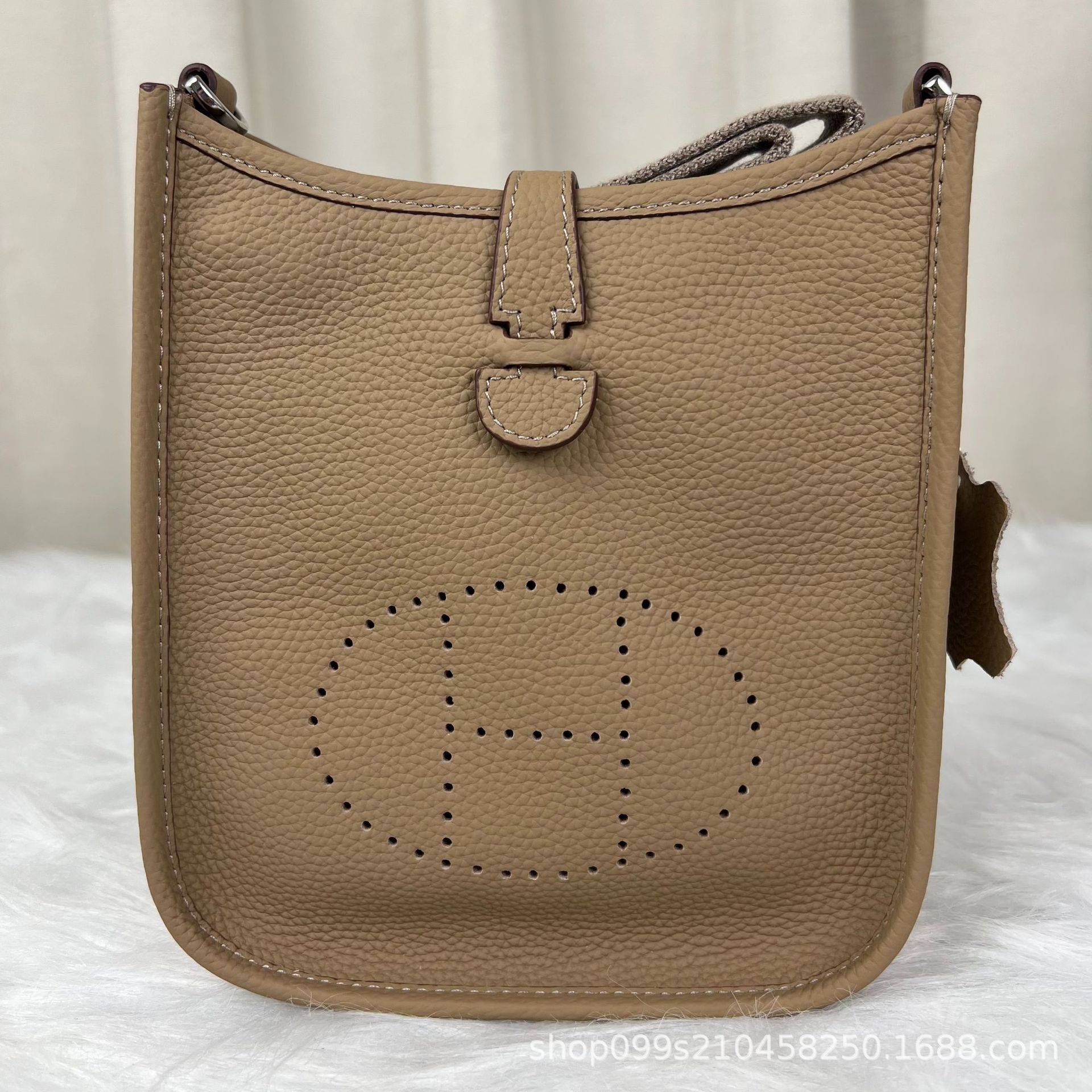 伊芙琳TC纹头层牛皮evelyne包 mini真皮女包单肩斜挎托特包小包