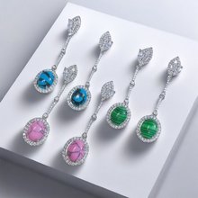 波西米亚松石耳坠时尚长款流苏耳钉民族风个性时尚简约甜美耳饰