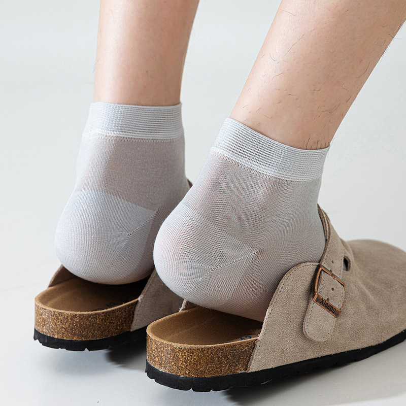 Suxinaimin Socks Men's Summer Thin Anti-Pilling Mulberry Silk Cool Breathable Boneless Casual Business Socks